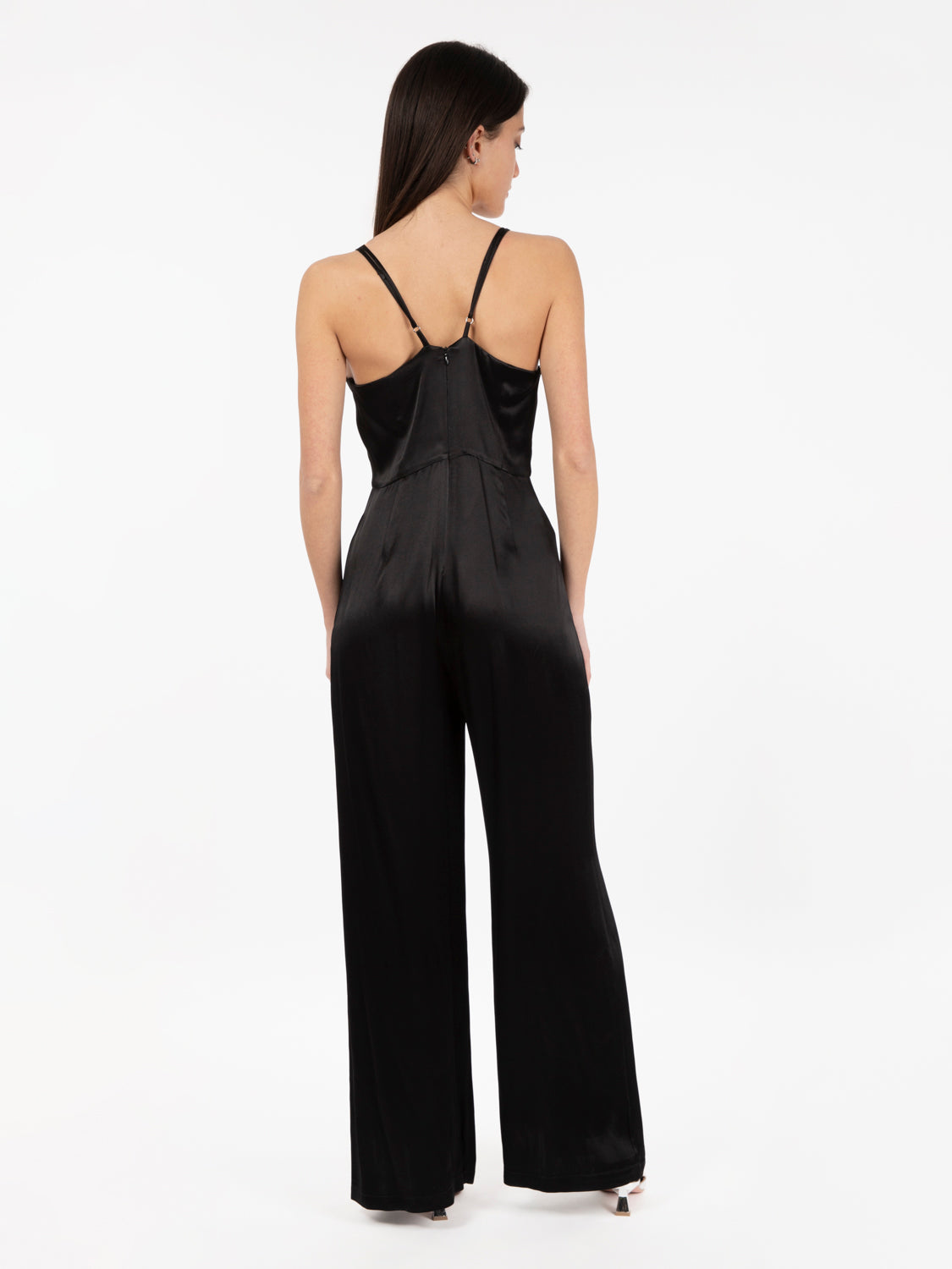 Black long viscose jumpsuit
