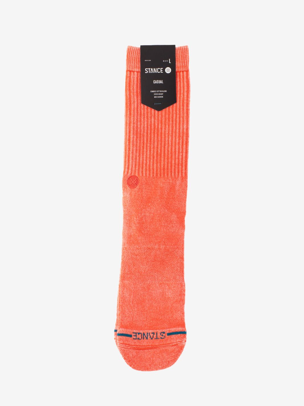 Icon Dyed Crew Coral Socks