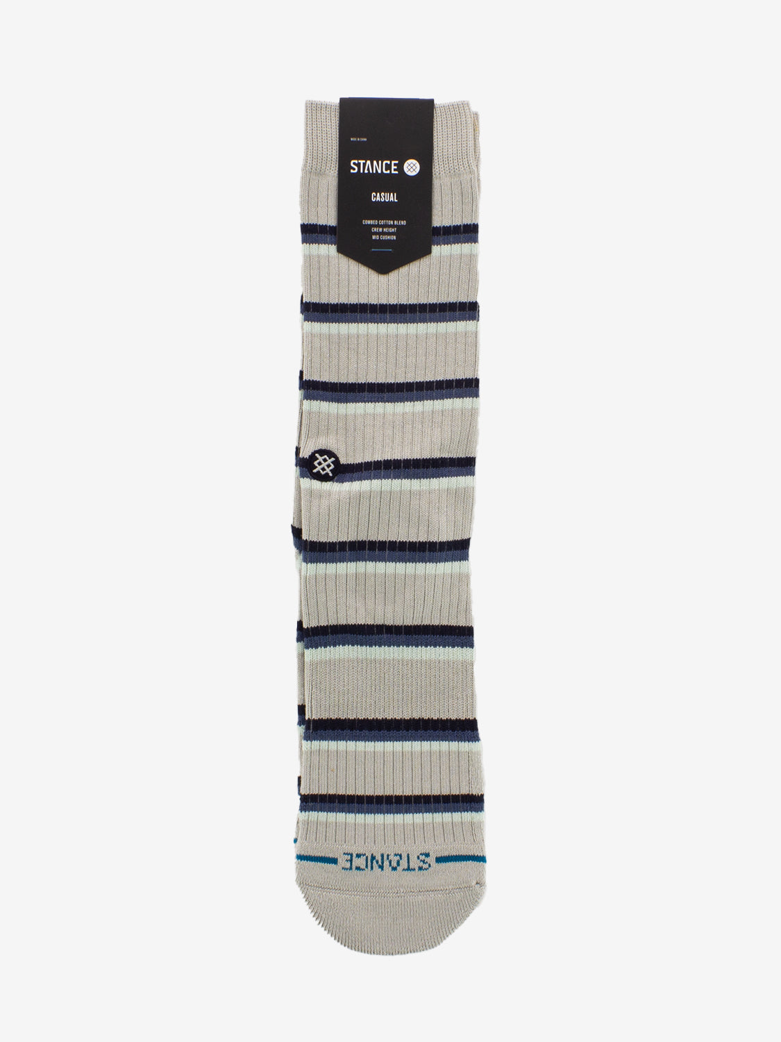 Socks Multistripe ribbed crew grey