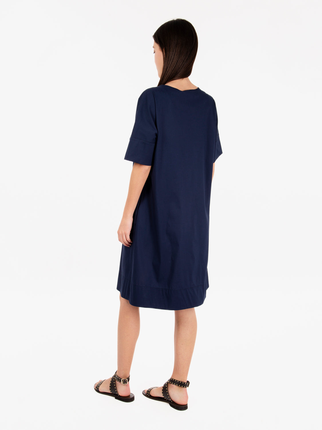 Short blue cotton dress