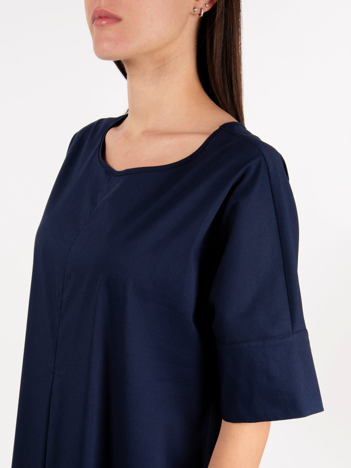 Short blue cotton dress