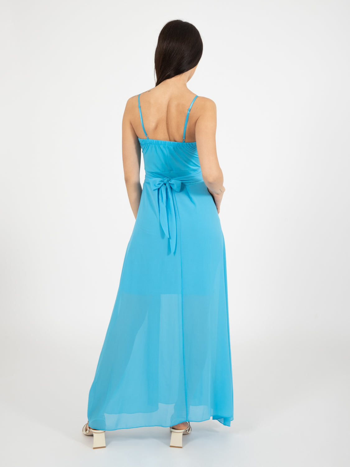 Long light blue dress