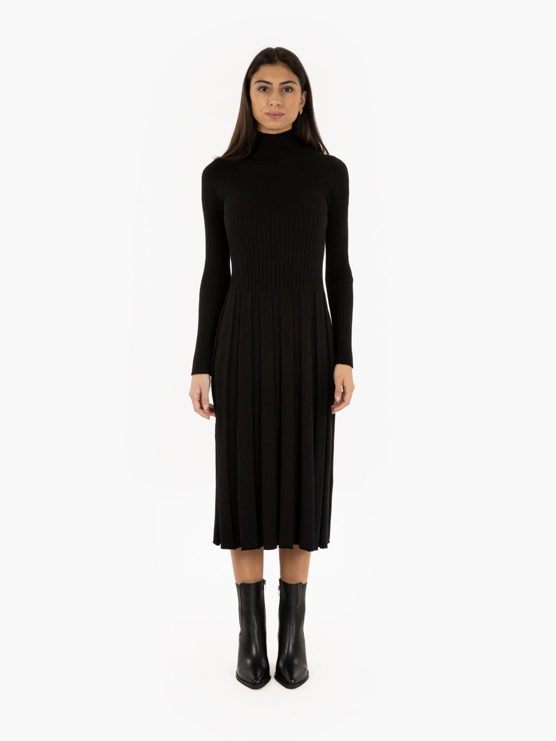 Abito lungo in maglia nero