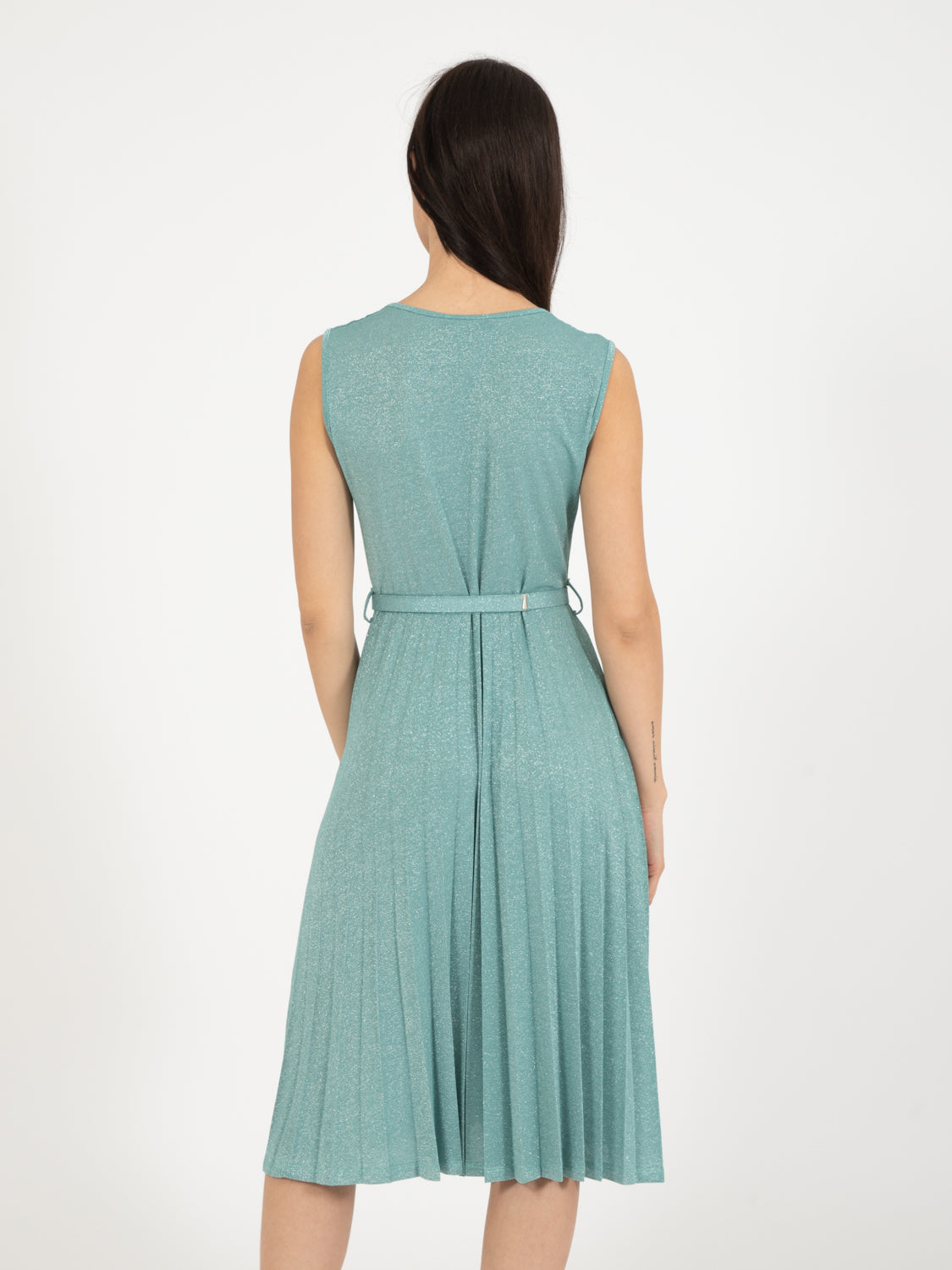 Abito midi lurex felce / argento