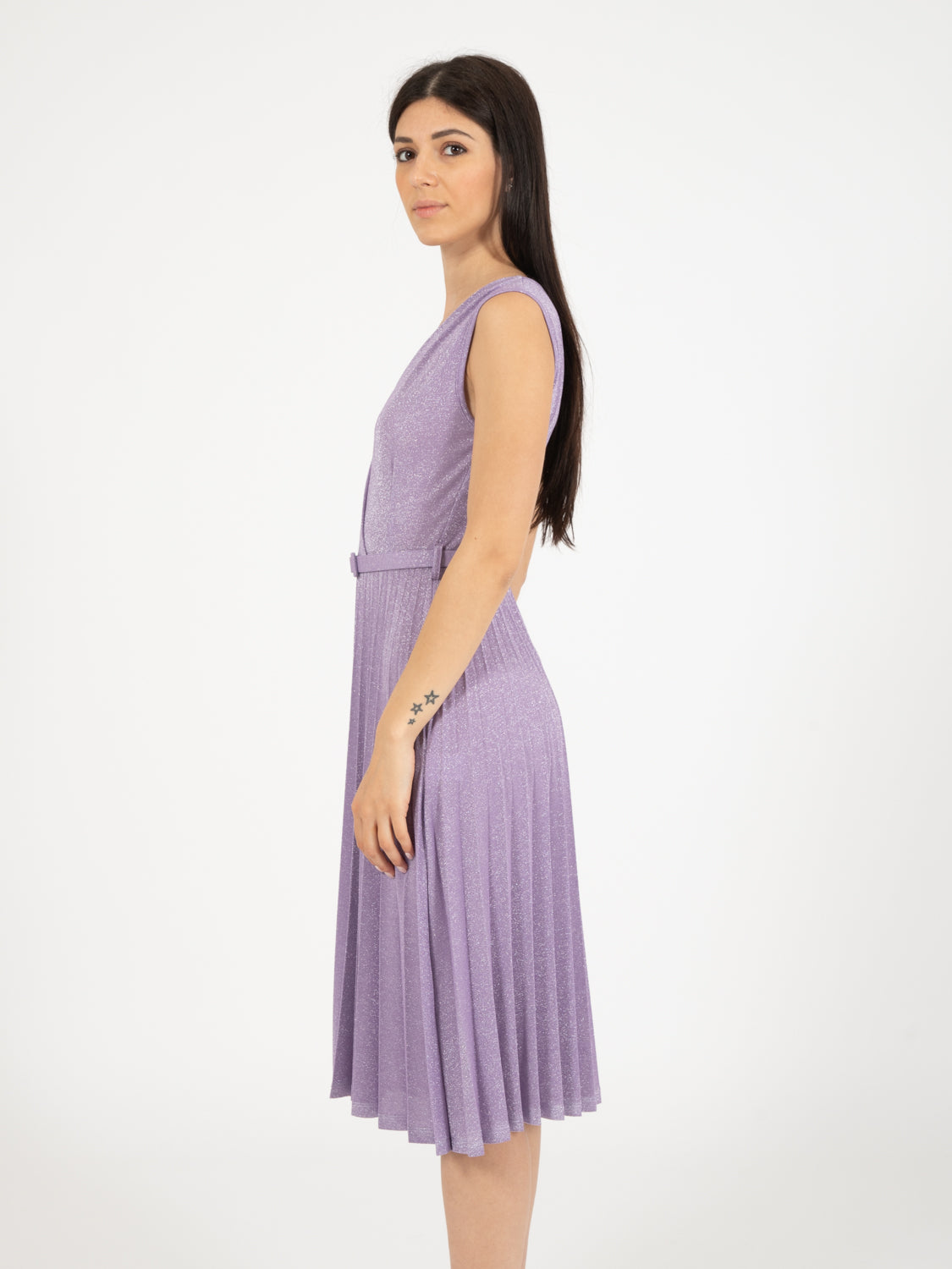 Midi dress lurex wisteria / silver