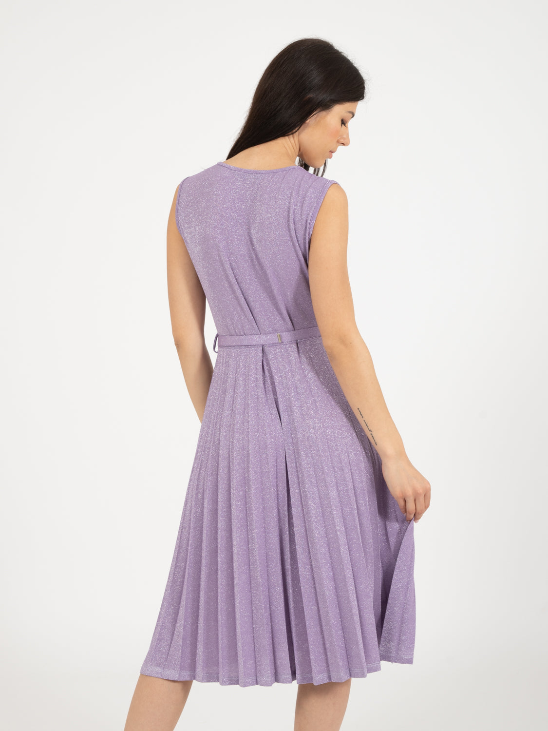 Midi dress lurex wisteria / silver