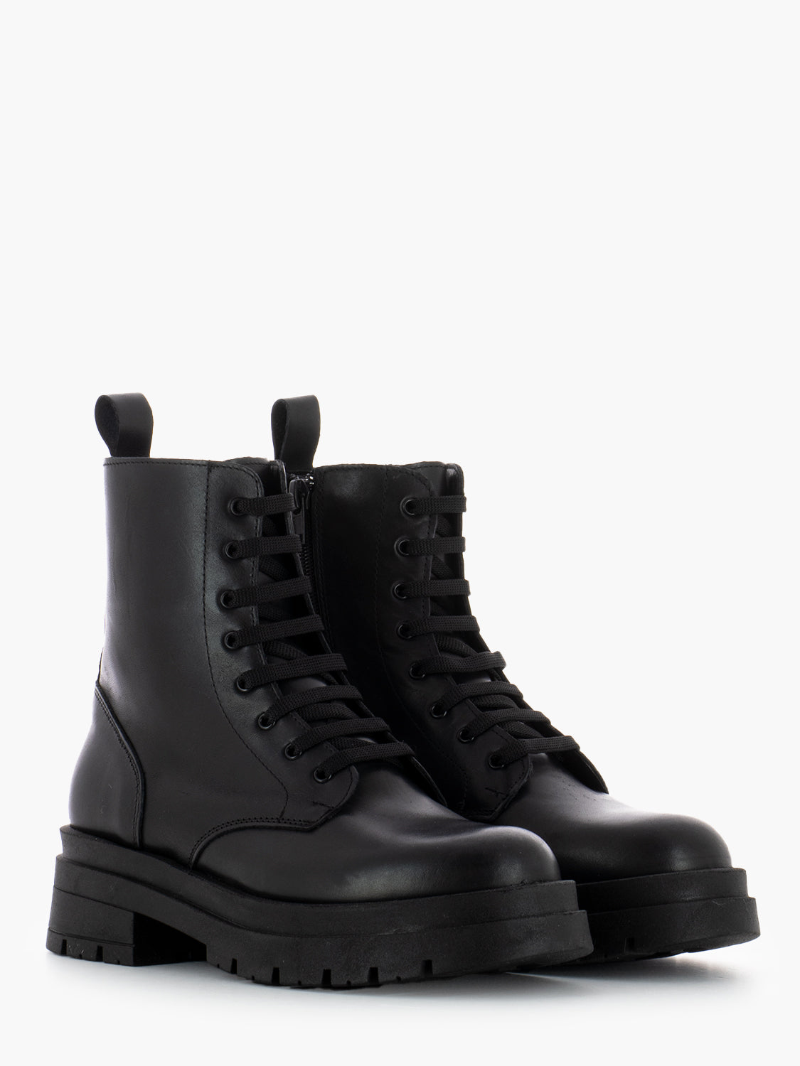 Anfibi carrarmato in pelle nero
