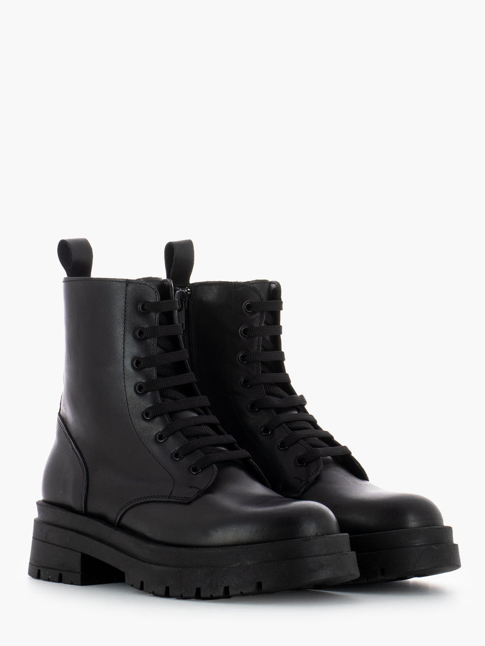 Anfibi carrarmato in pelle nero