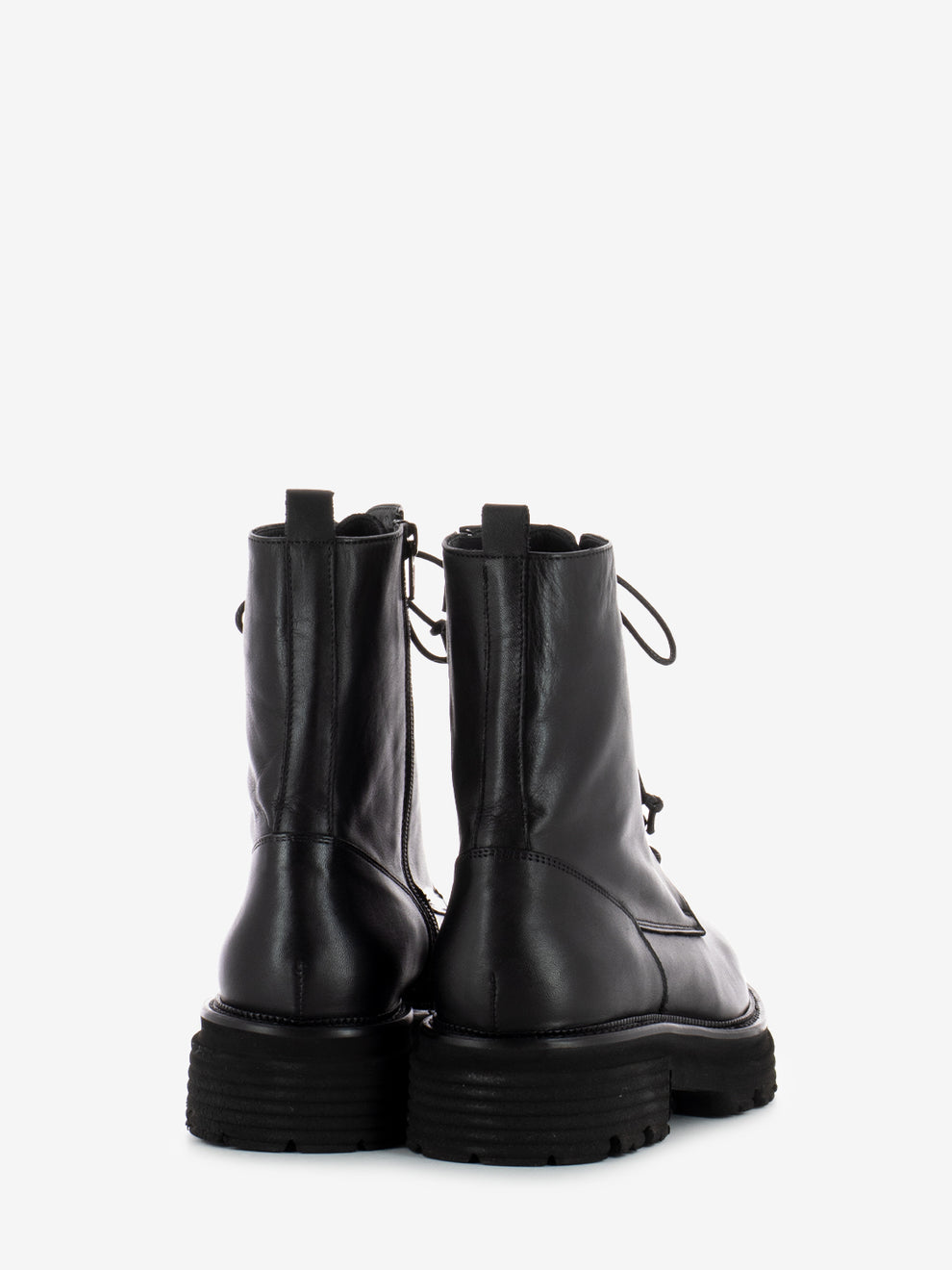 Anfibi con zip in pelle neri