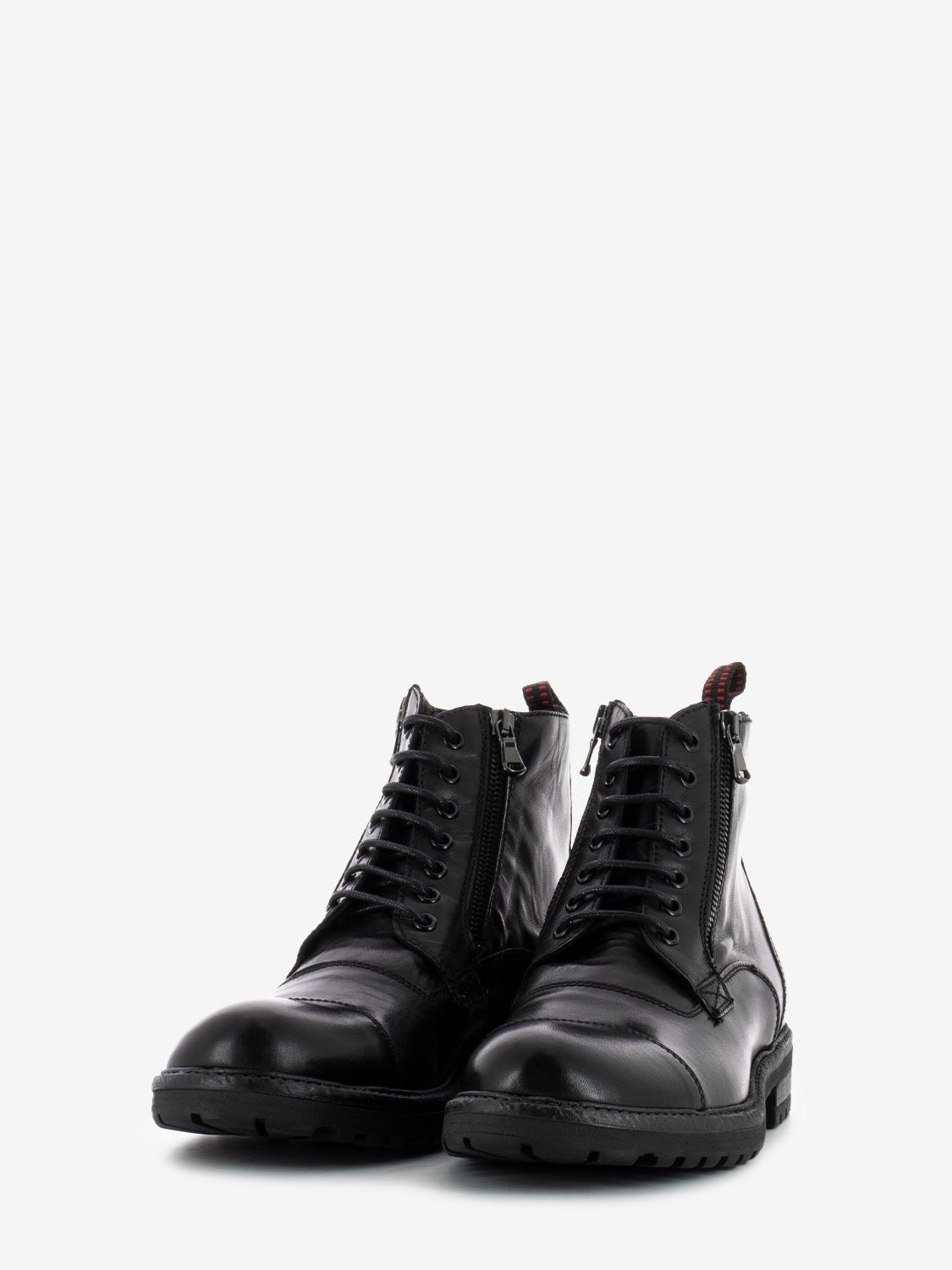 Anfibi doppia zip nero nero