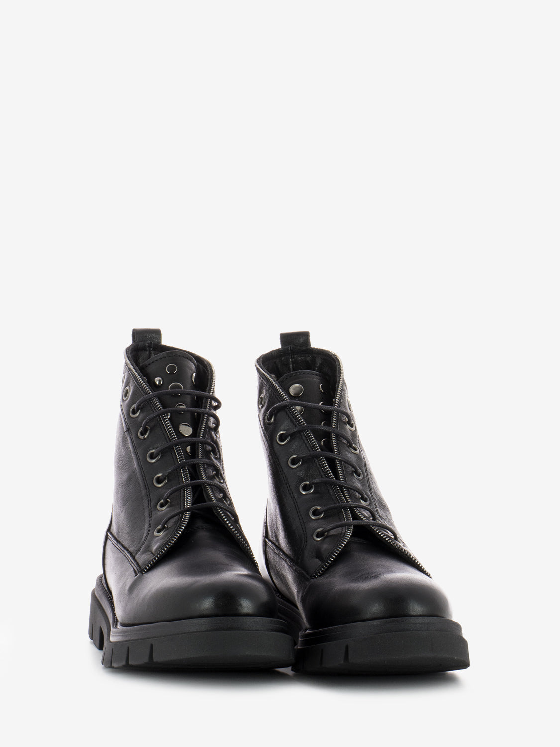 Black studded leather amphibian