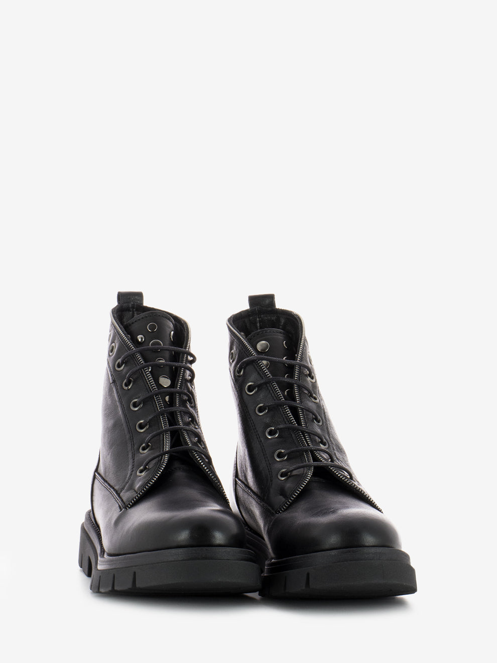 Black studded leather amphibian