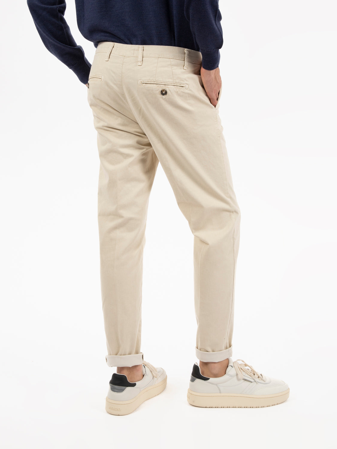 Pantaloni Cellena chino in cotone beige