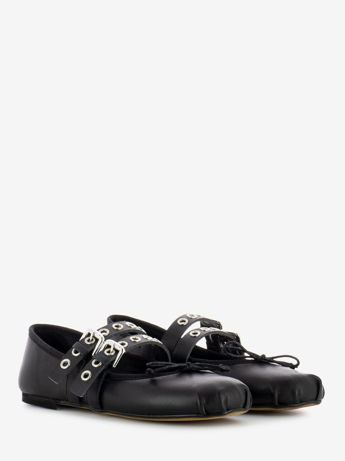 Black Buckle Ballerina
