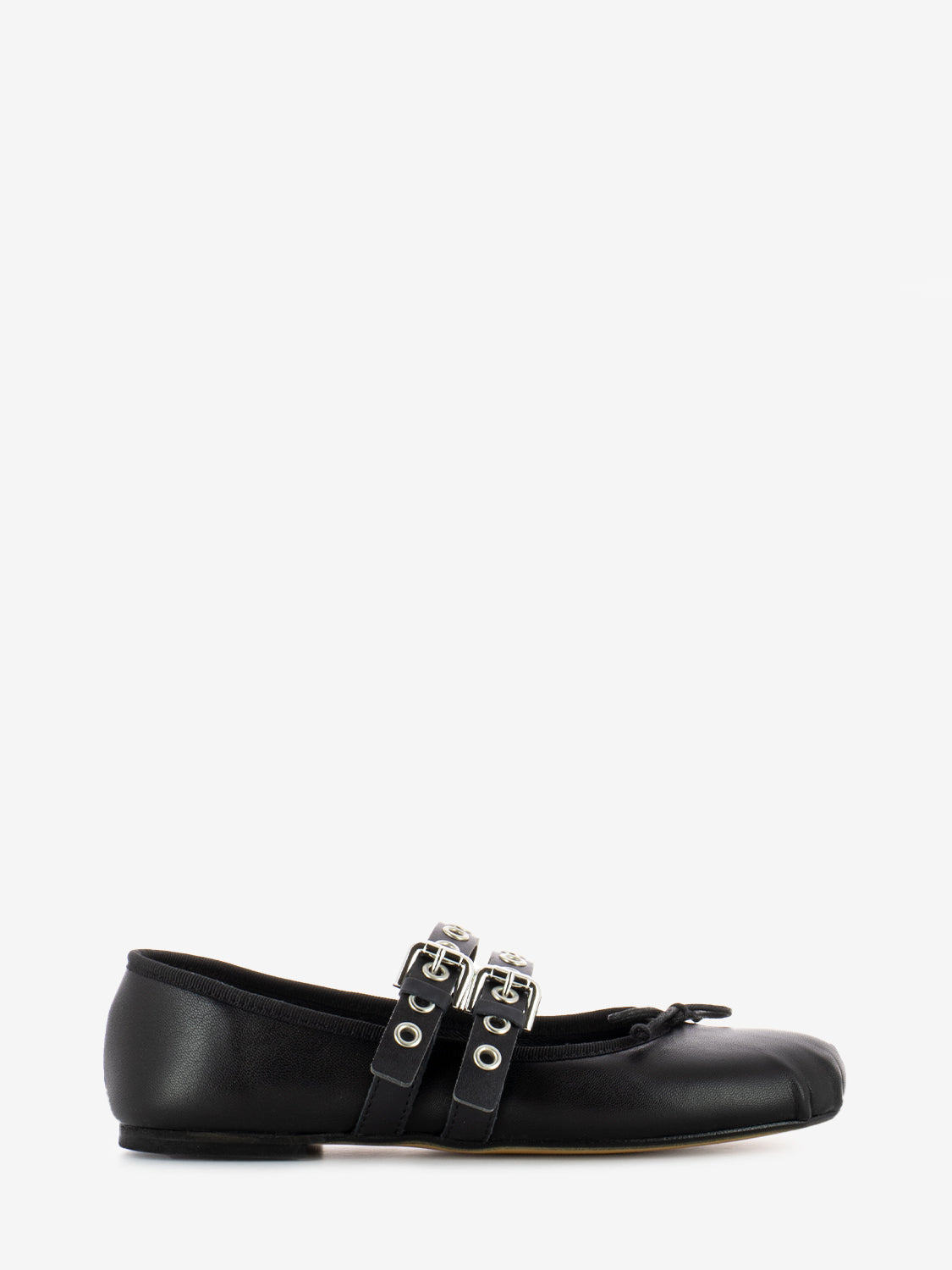 Black Buckle Ballerina