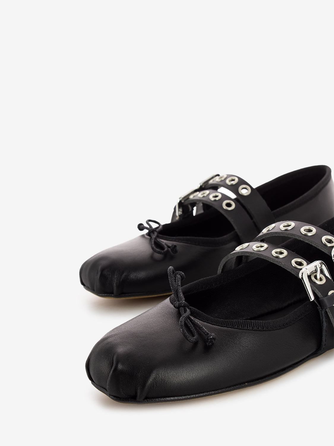 Black Buckle Ballerina