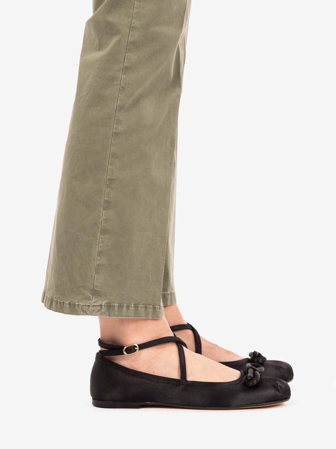 Black satin ballerina