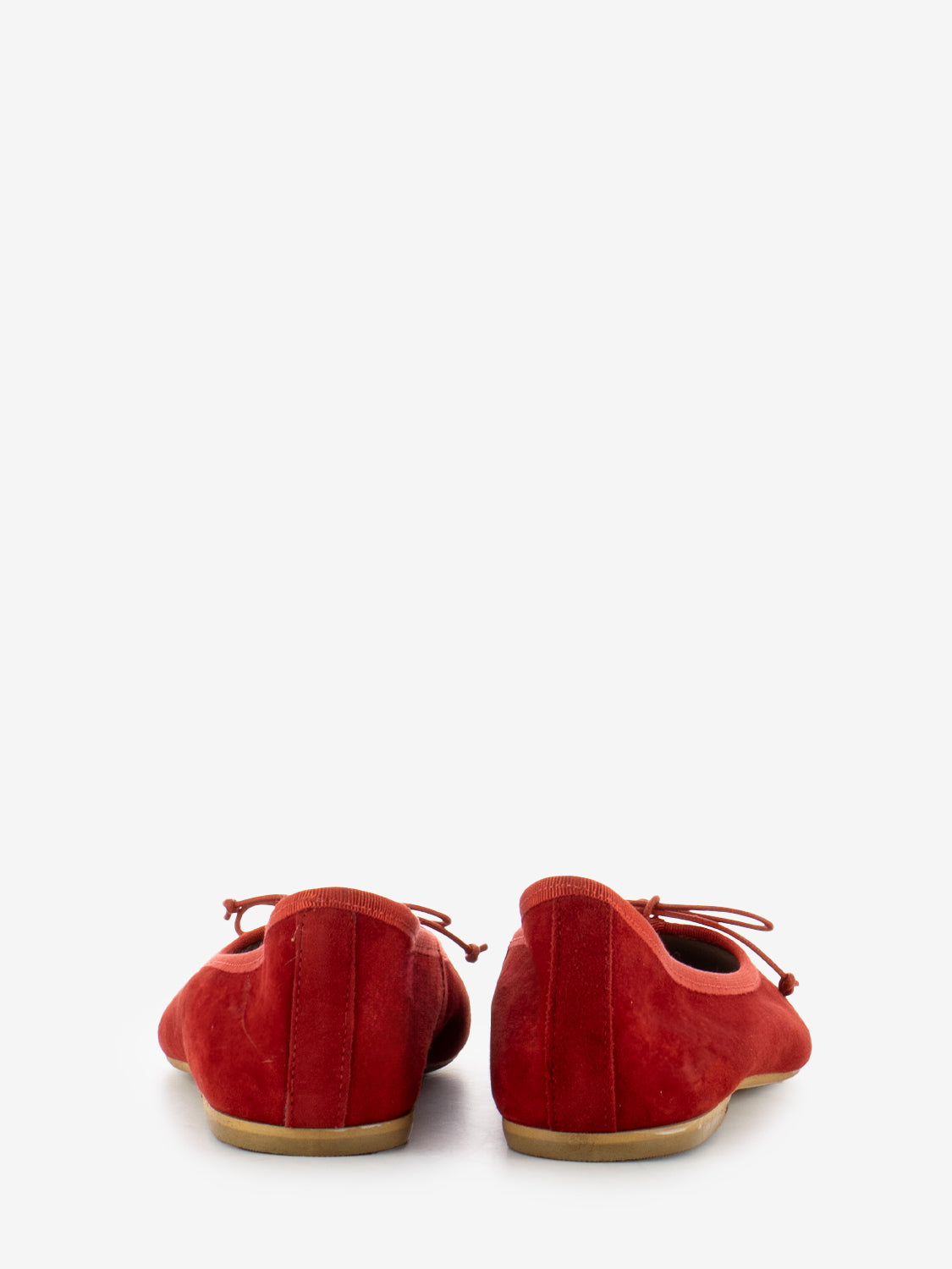Red suede ballerina
