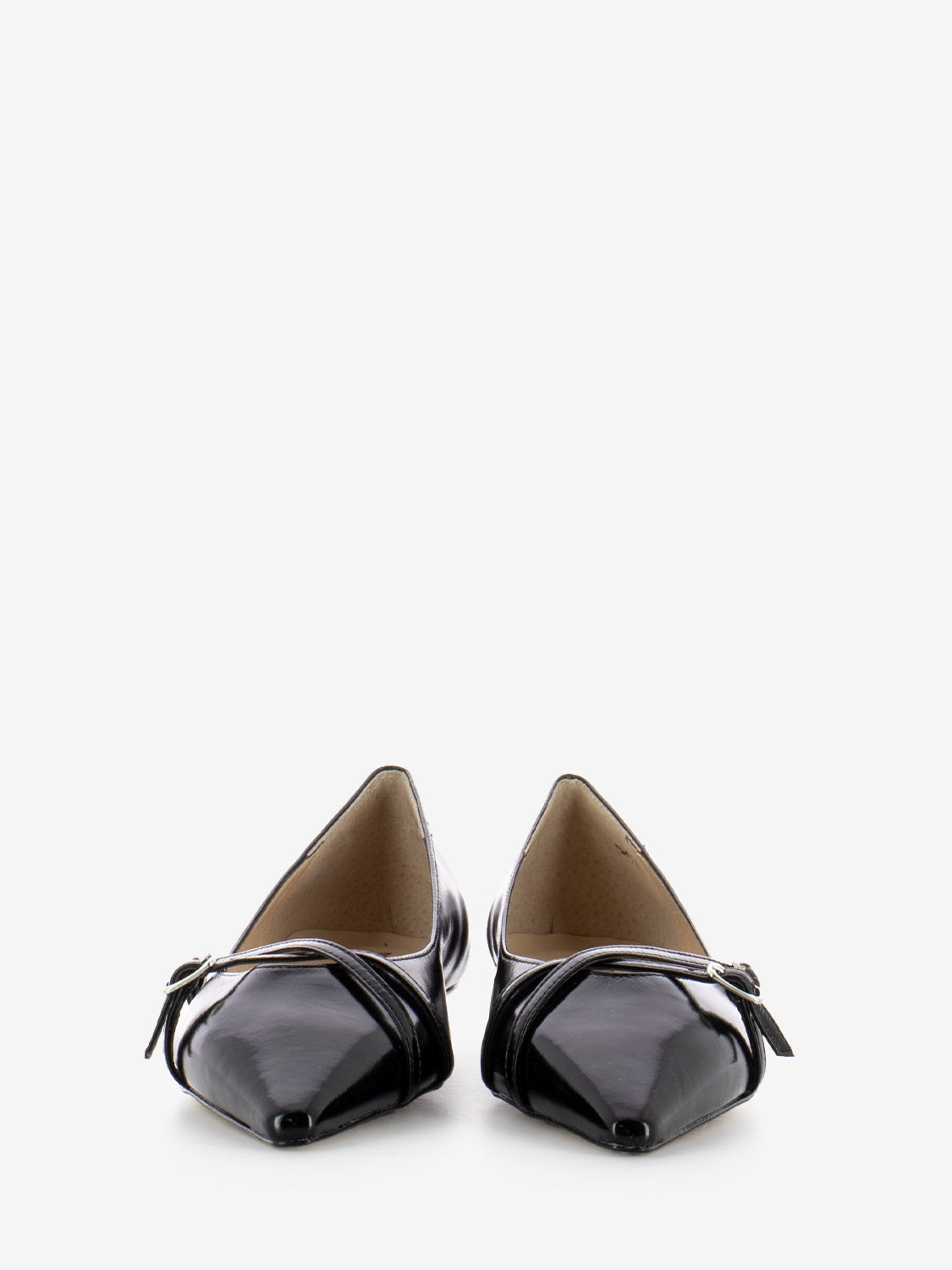 Black woven strap ballerinas