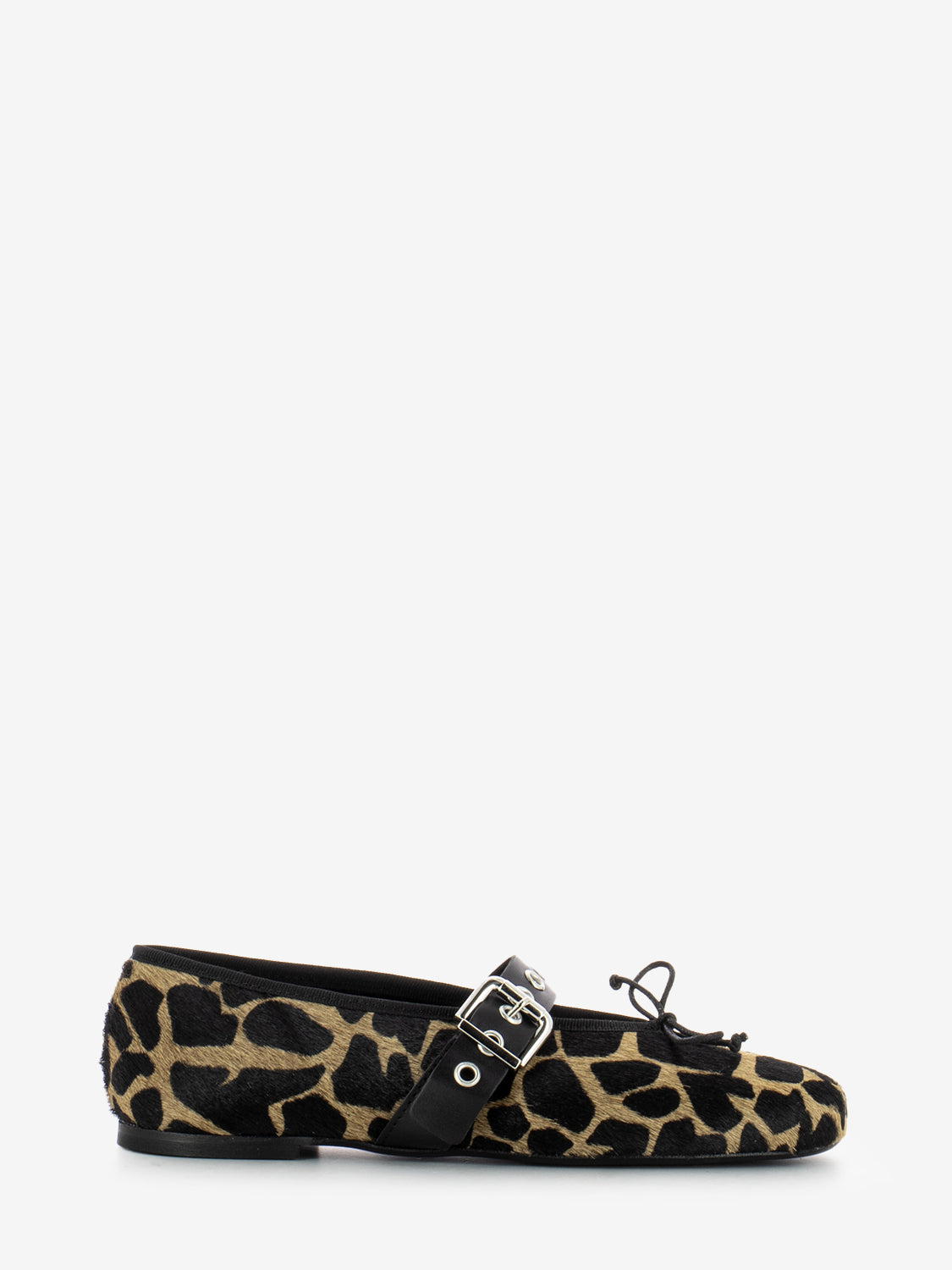 Ballerinas with animalier ponyskin strap