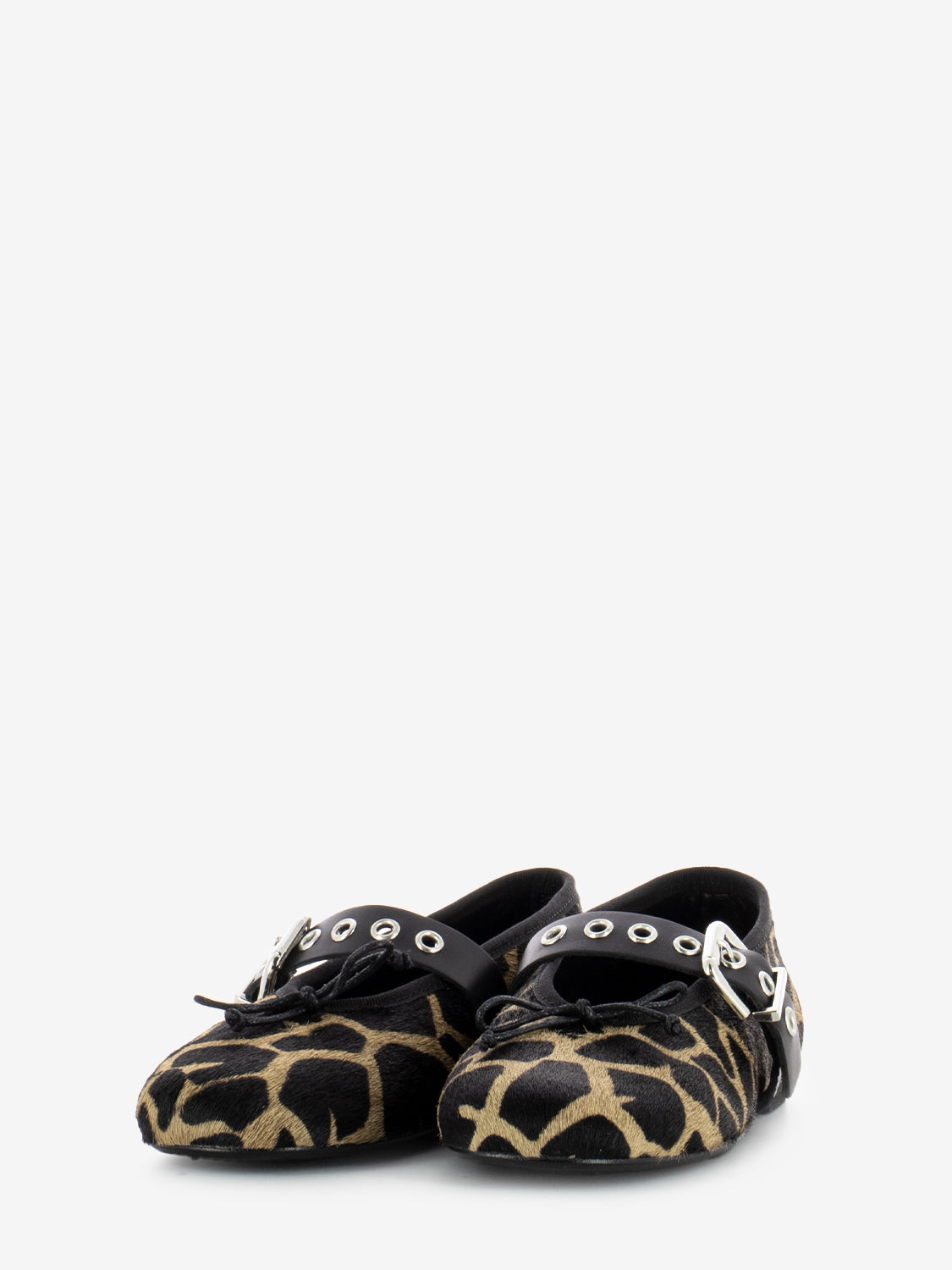 Ballerinas with animalier ponyskin strap