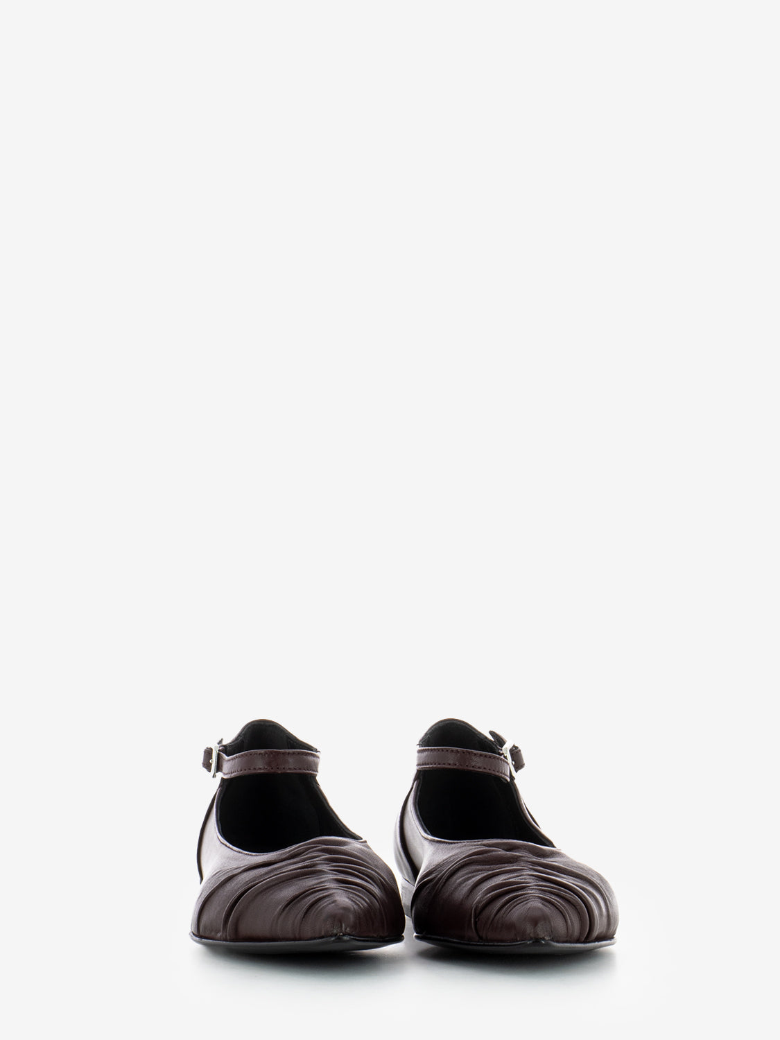 Burgundy tassel strap ballerinas