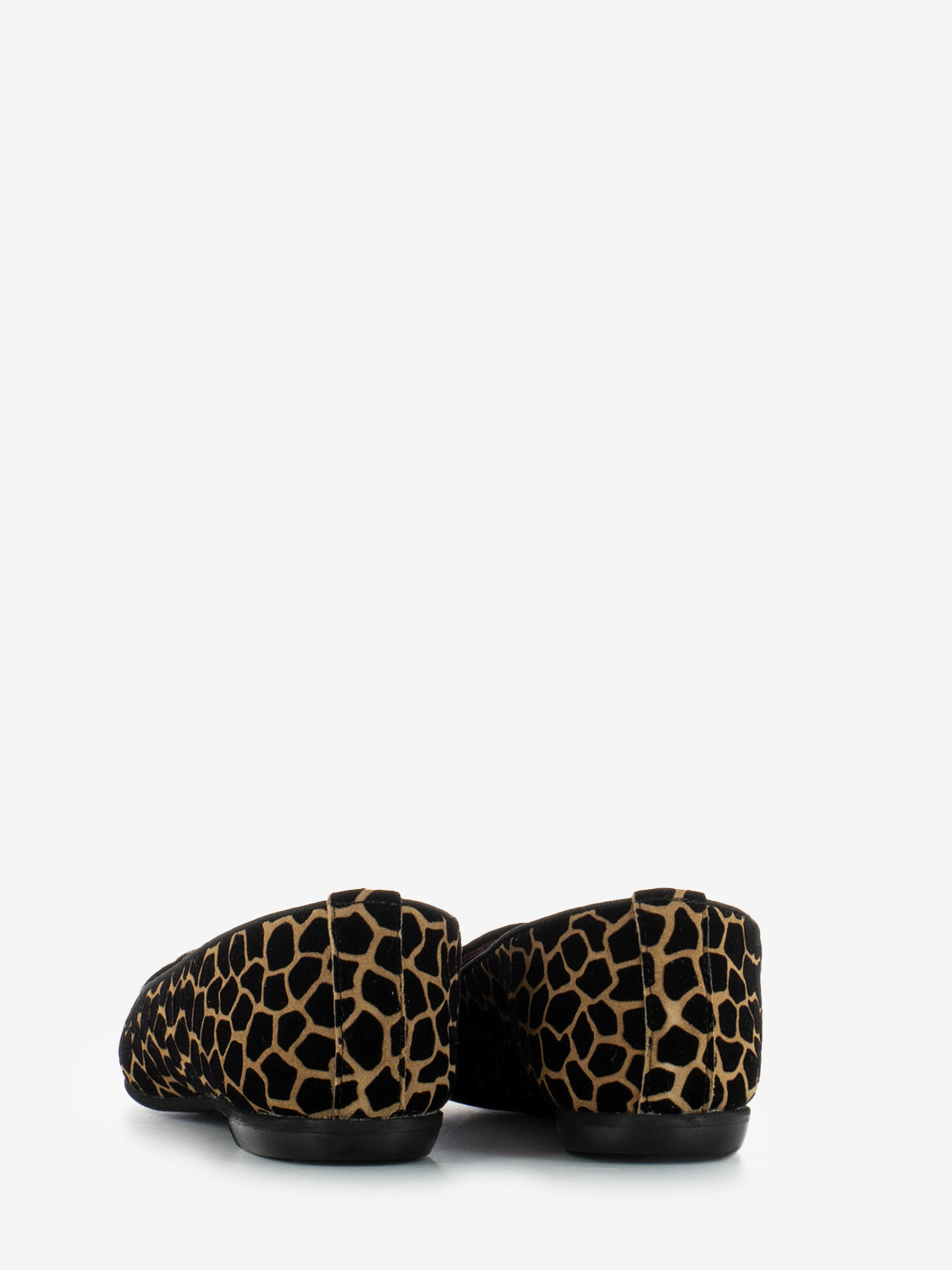 Ballerine in velluto con stampa animalier nero / marrone