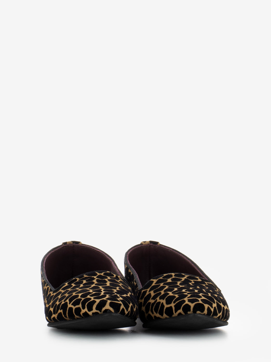 Ballerine in velluto con stampa animalier nero / marrone