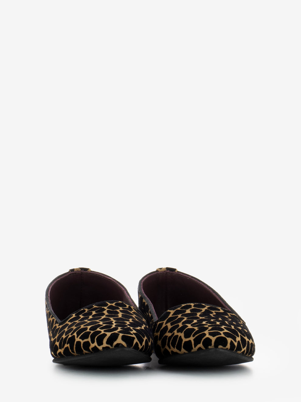 Ballerine in velluto con stampa animalier nero / marrone