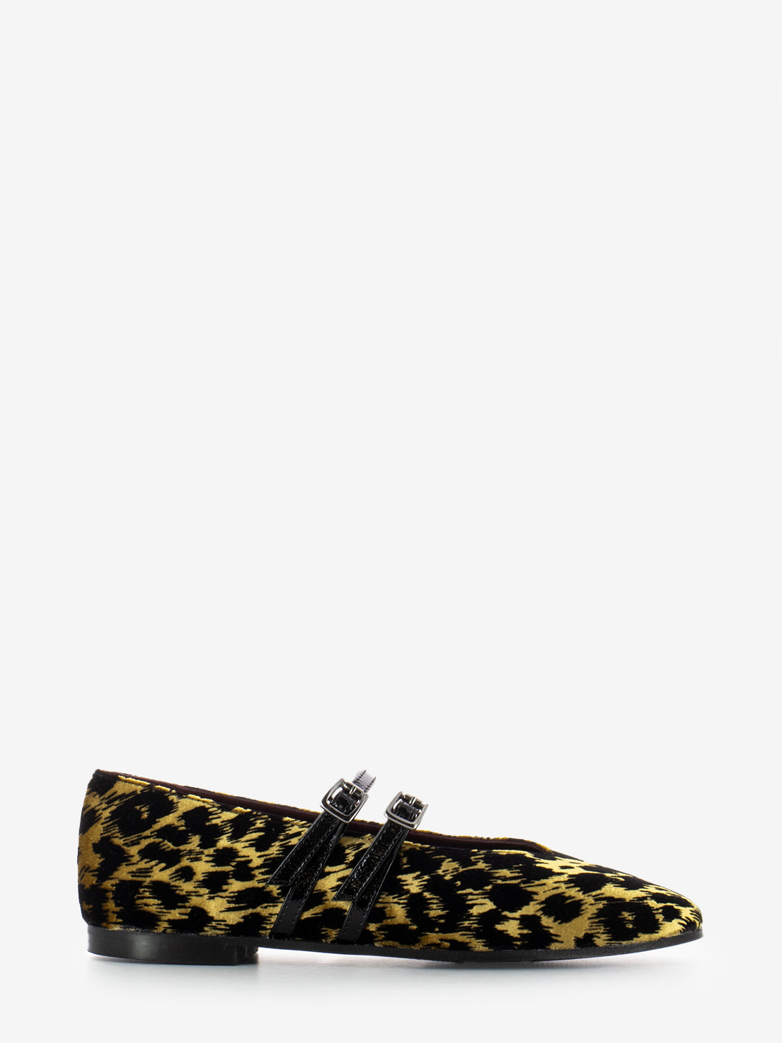 Ballerine in velluto curry / black