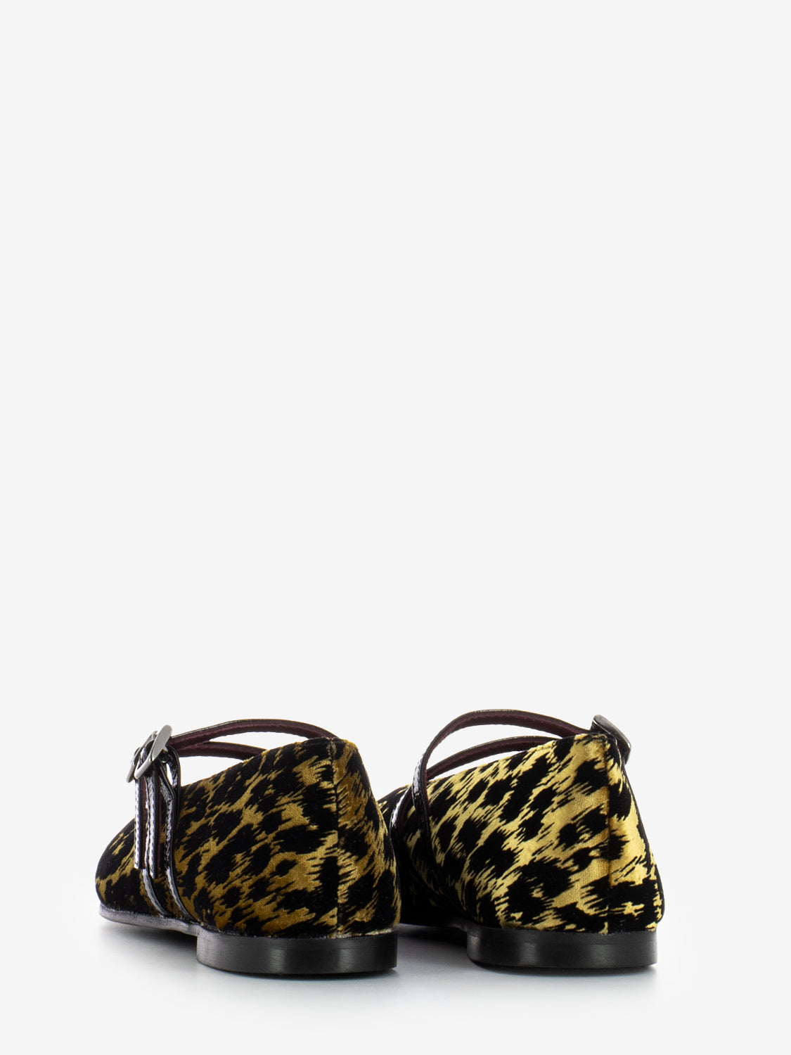 Ballerine in velluto curry / black