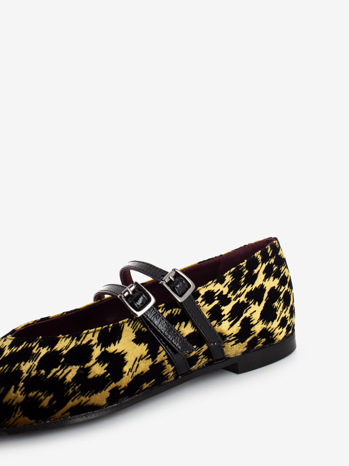 Ballerine in velluto curry / black