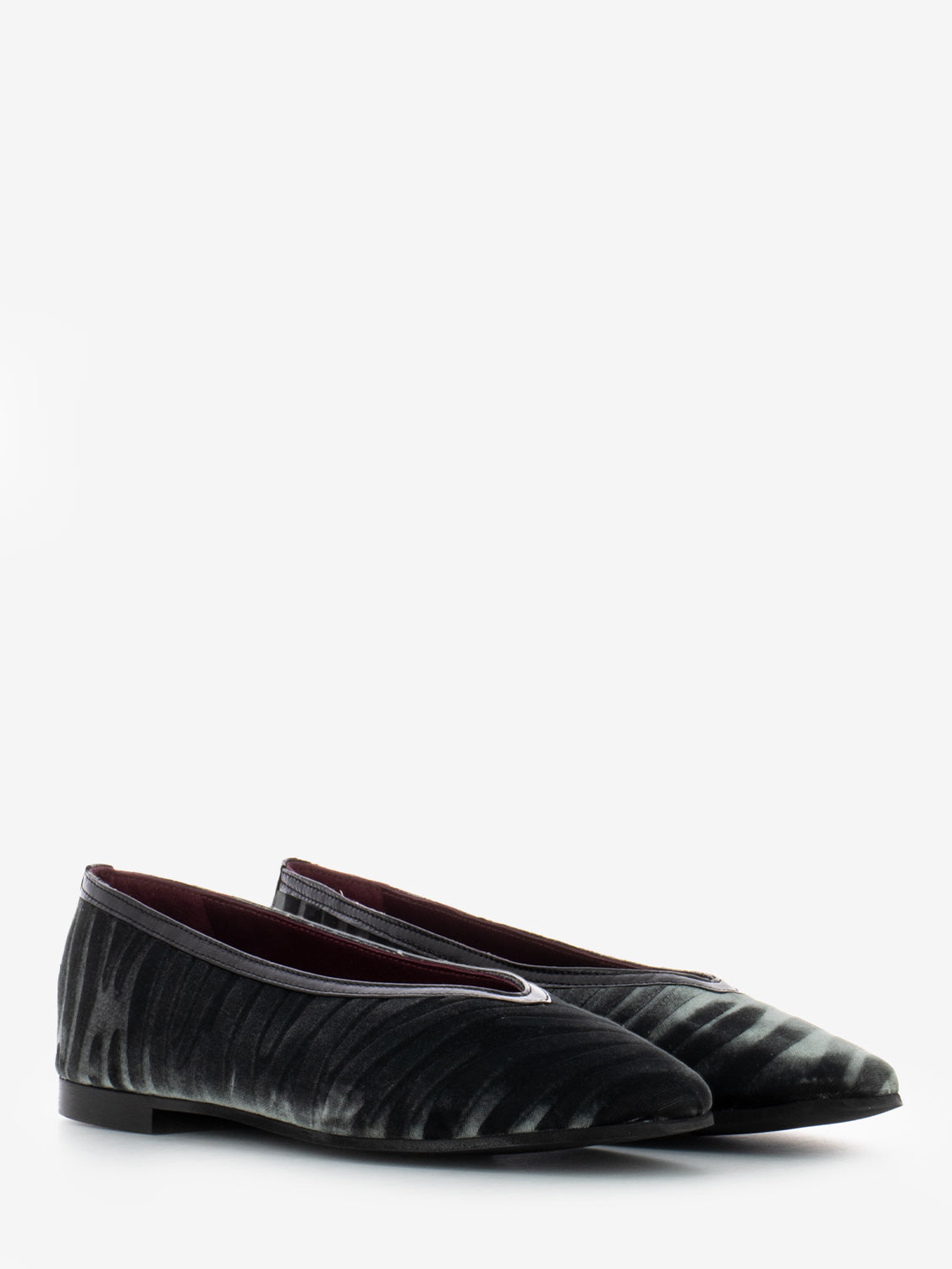 Ballerine in velluto grigio / nero