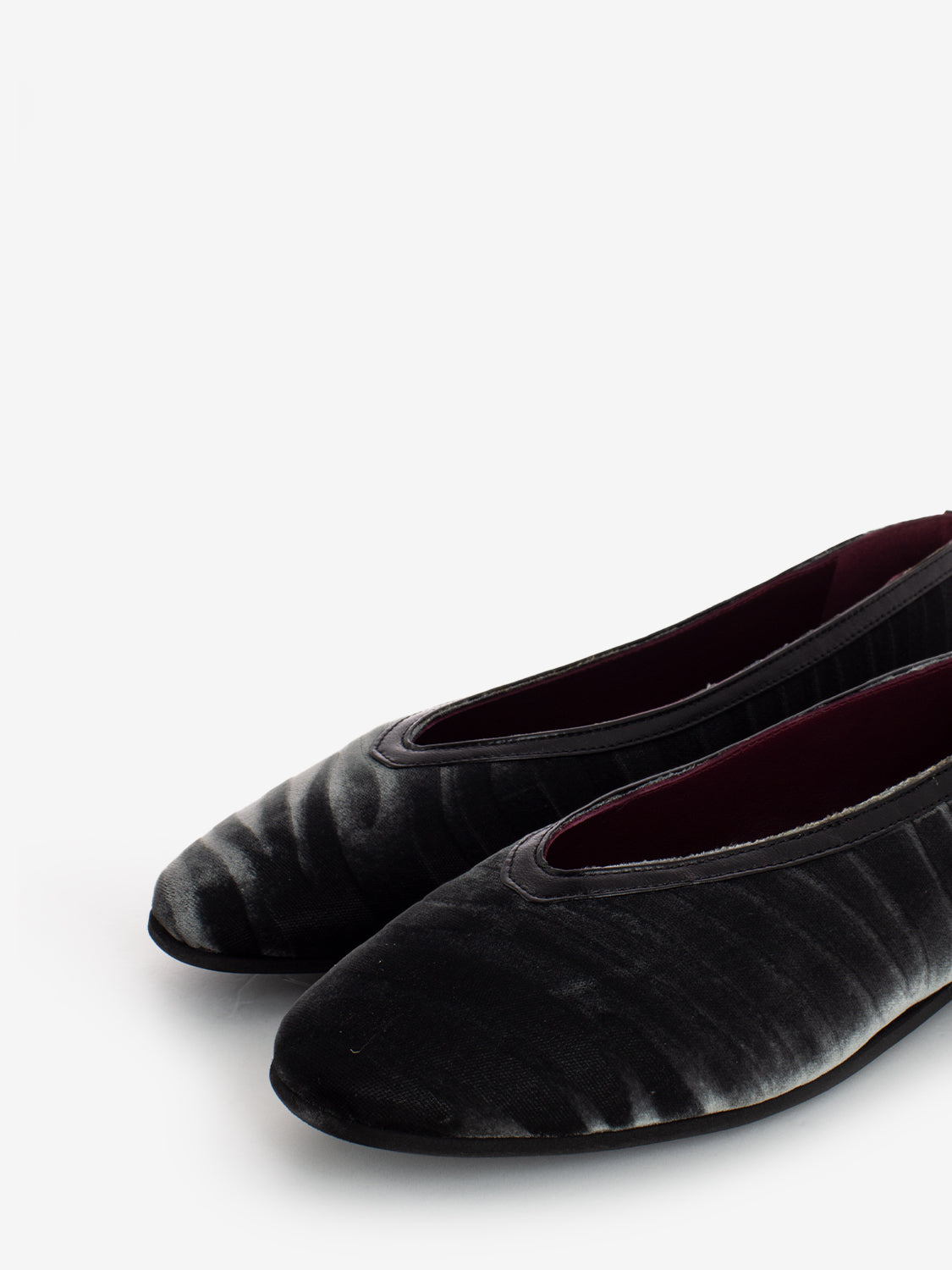 Ballerine in velluto grigio / nero
