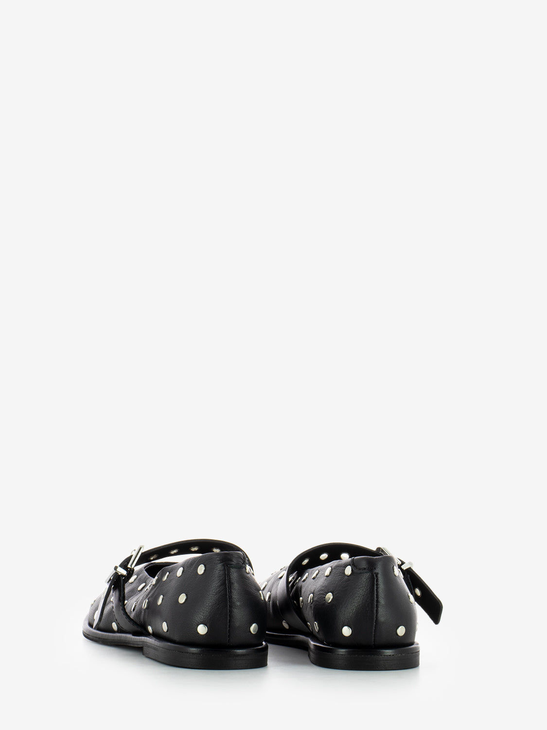 Ballerine nappa con borchie nero