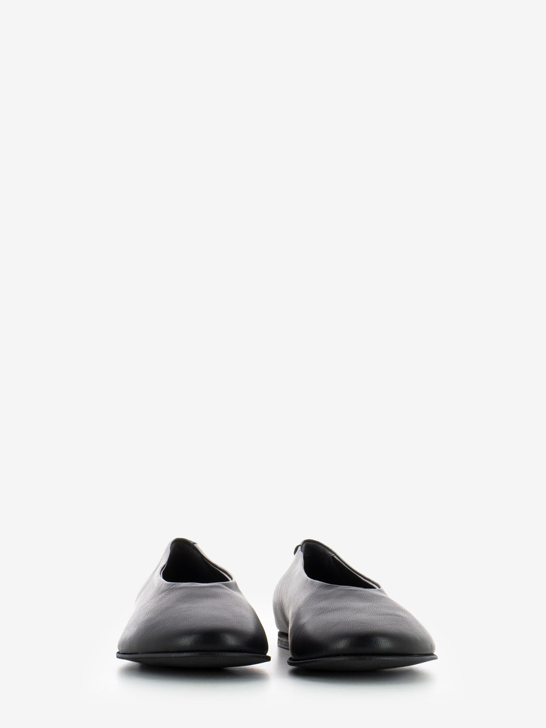 Ballerine punta tonda nappa nero