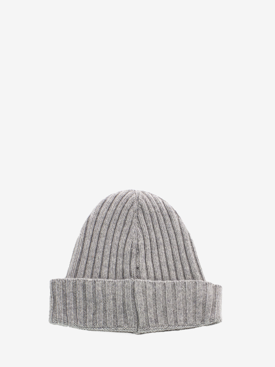 Ash Cashmere Ribbed Beanie