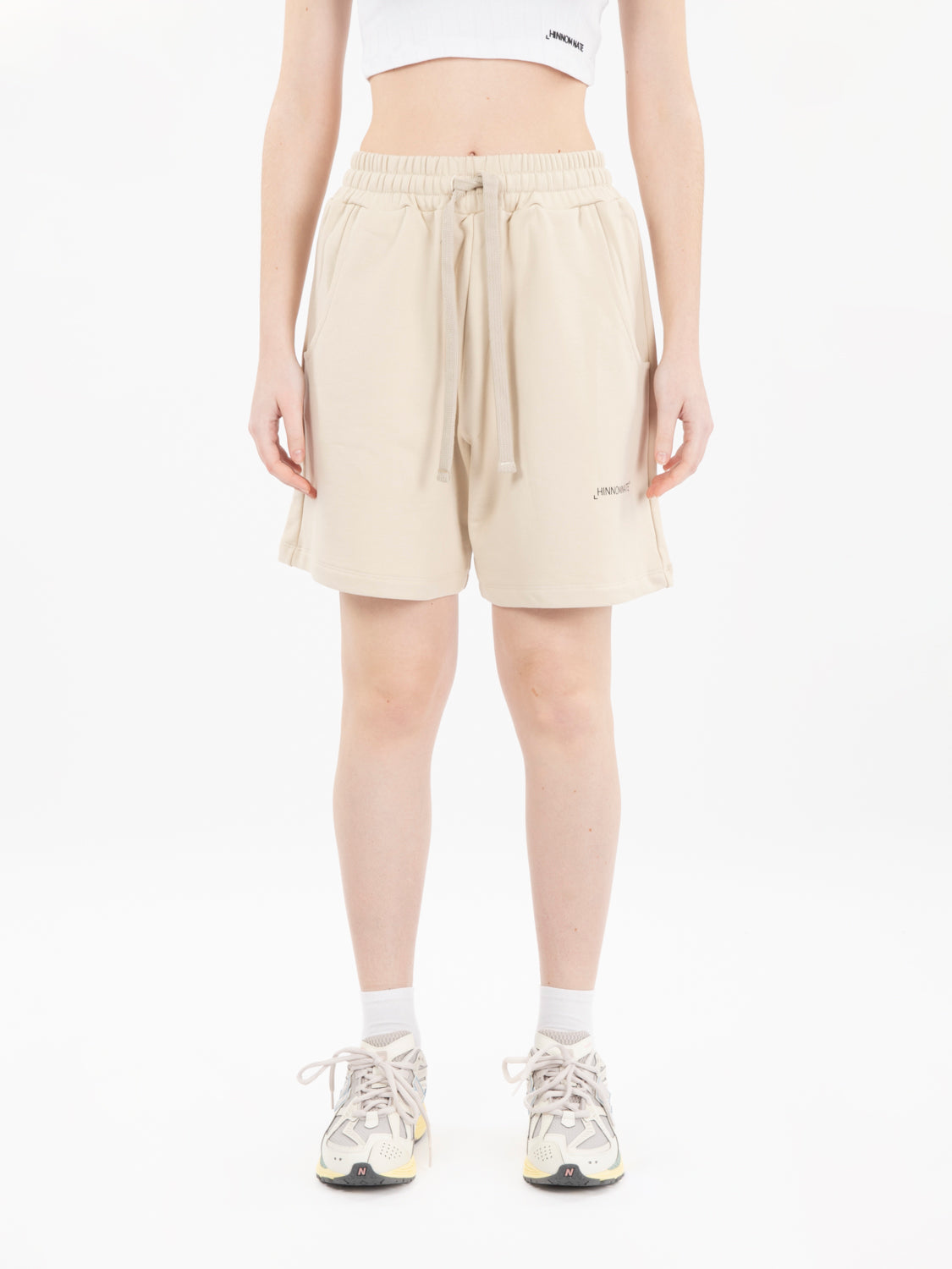 Beige sweatshirt Bermuda