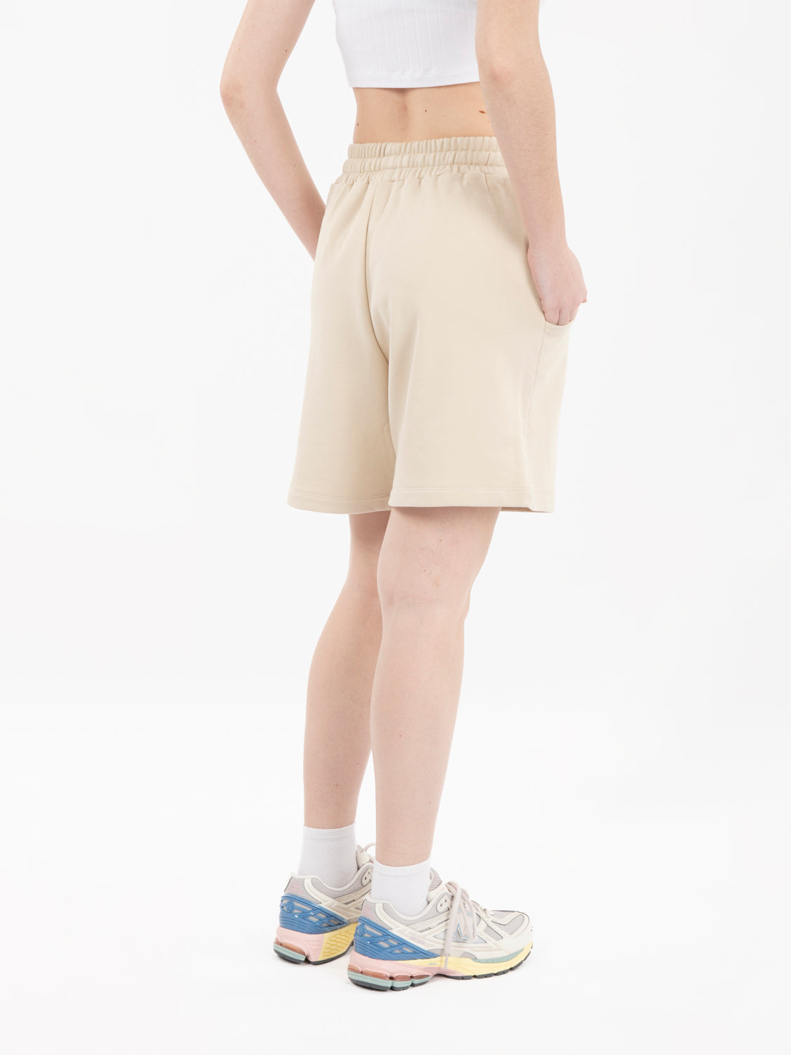 Beige sweatshirt Bermuda