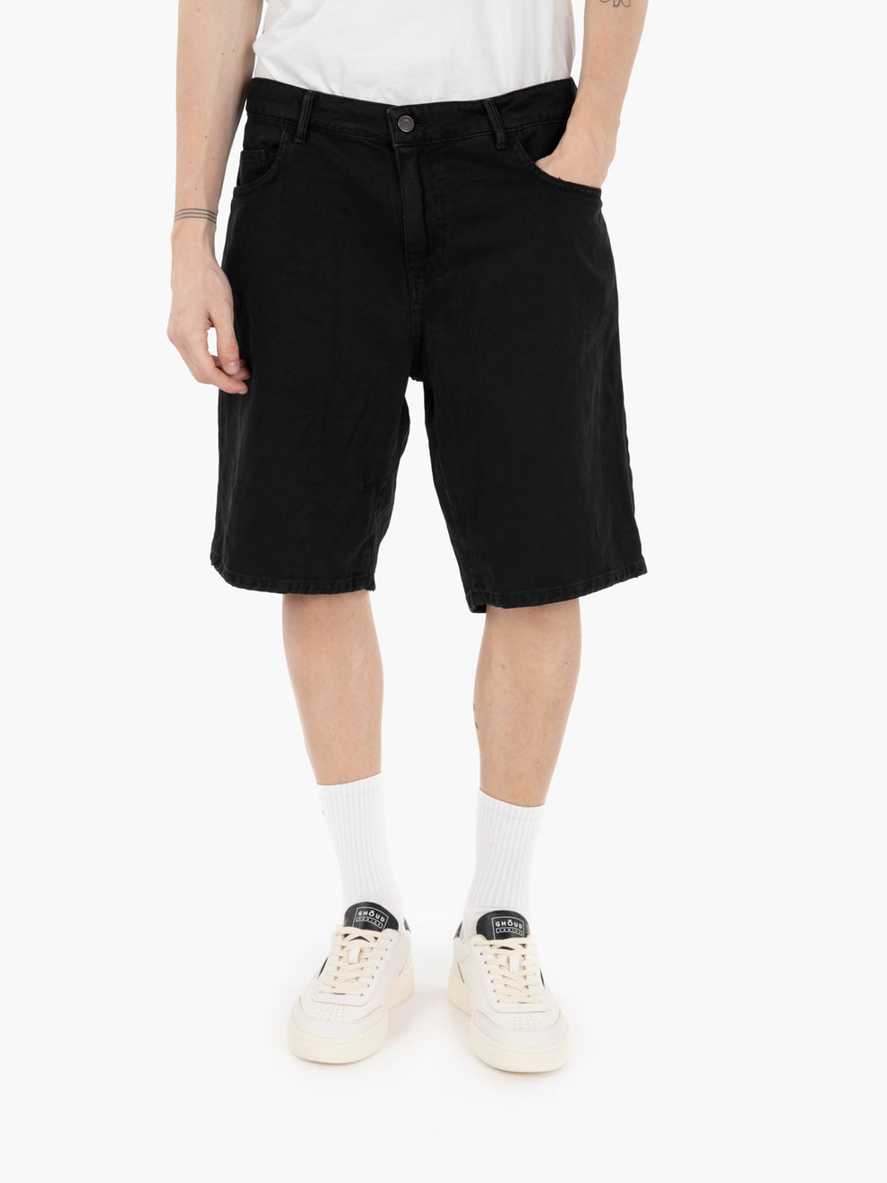 Faded black Slope Bull Bermuda shorts