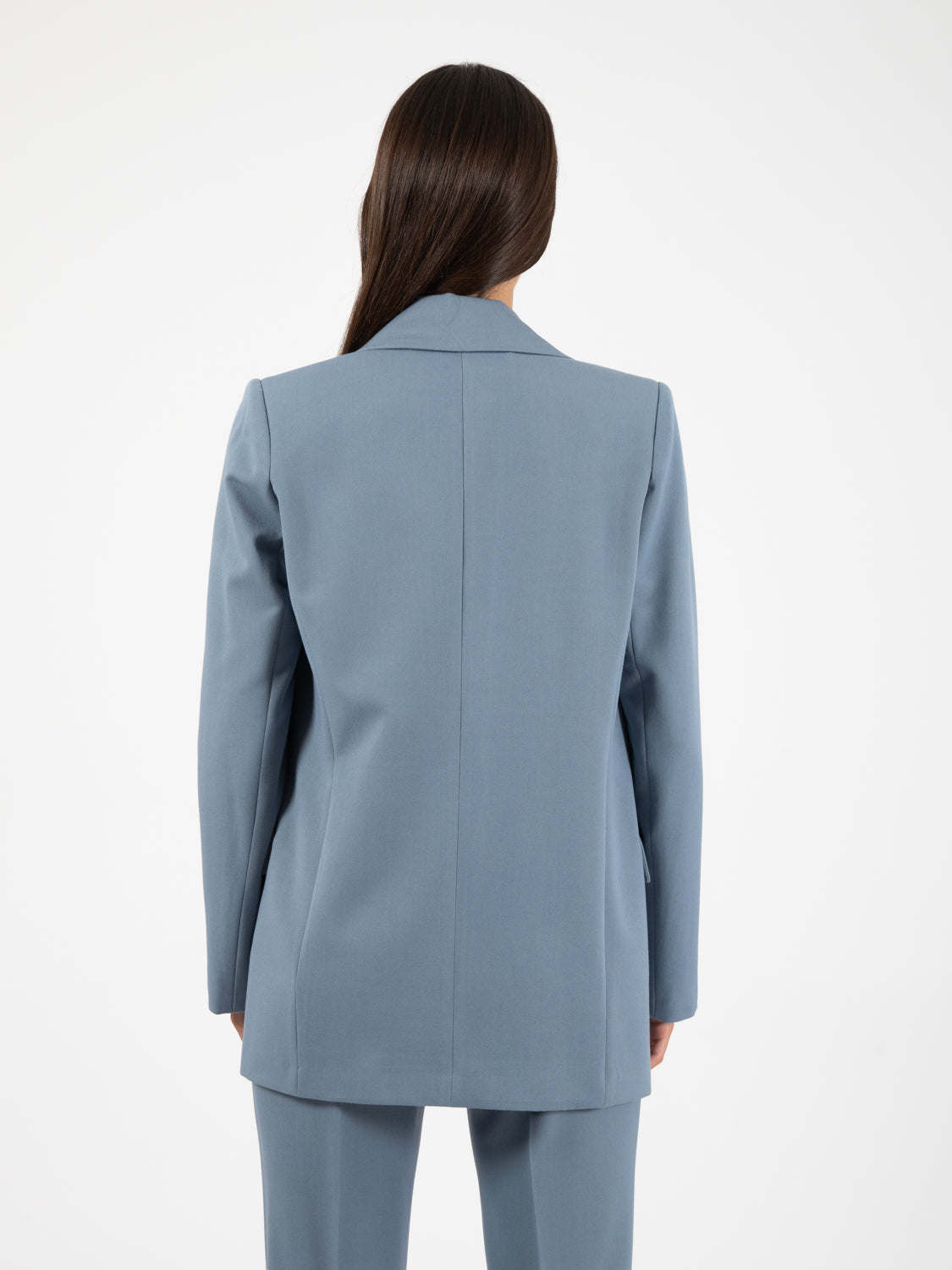 Blazer collo rever azzurro polvere