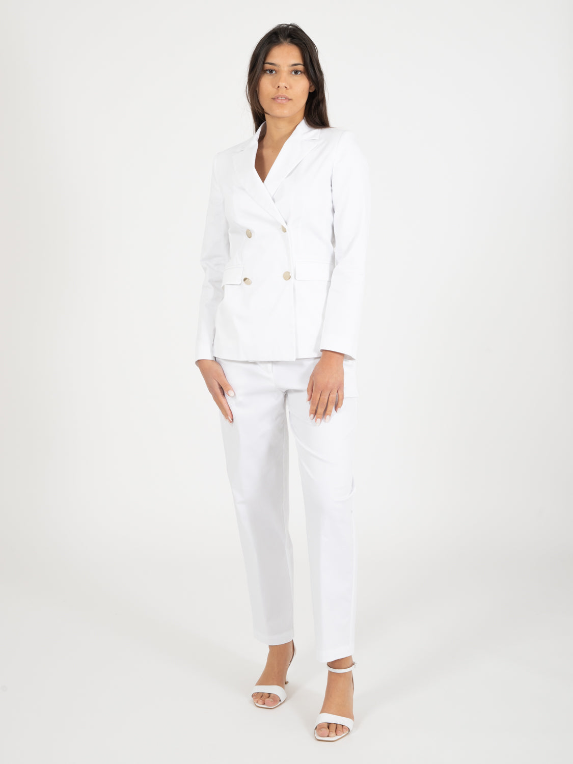Blazer cotone doppiopetto bianco