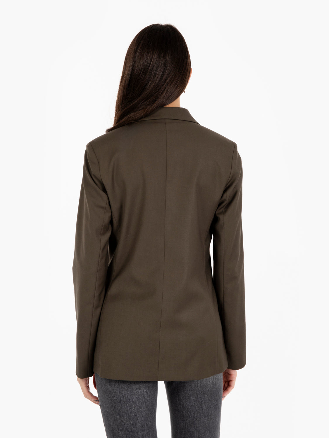 Blazer doppiopetto rever a punta verde militare