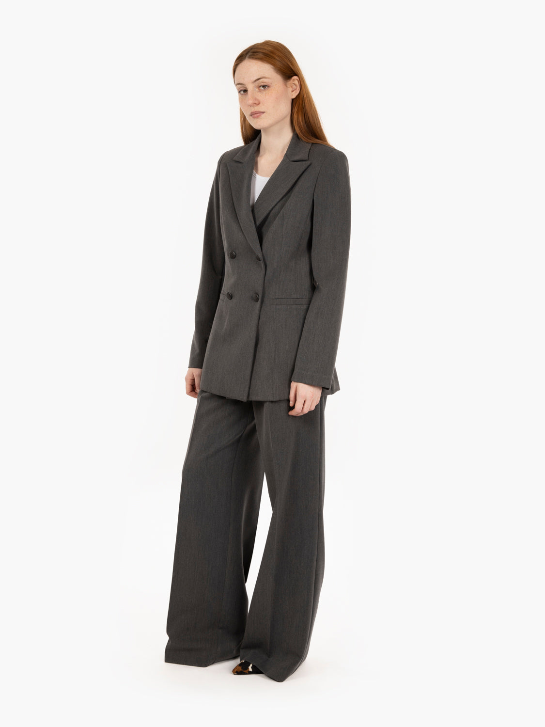 Anthracite double pleat trousers