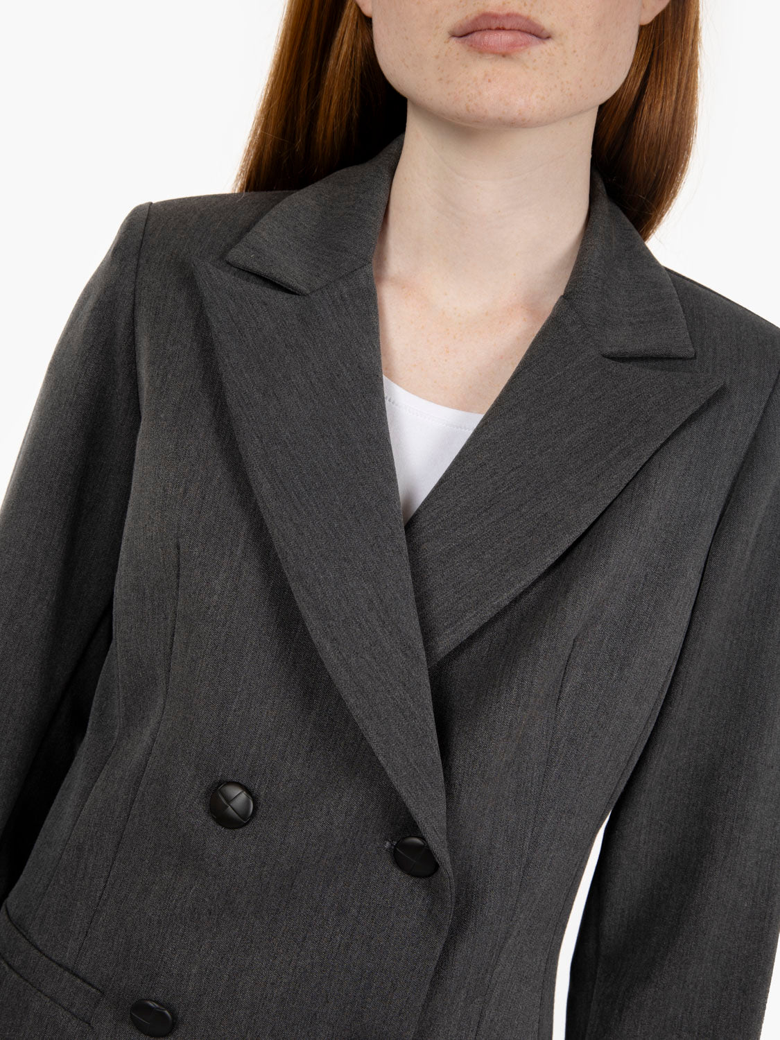Blazer doppiopetto sfoderato antracite
