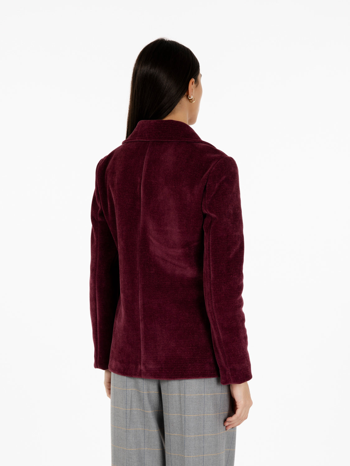 Blazer doppiopetto velluto bordeaux