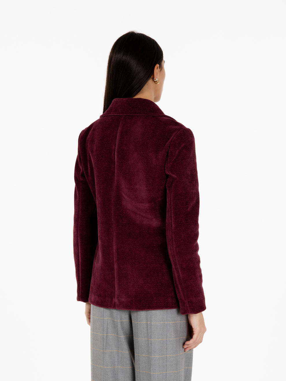 Blazer doppiopetto velluto bordeaux