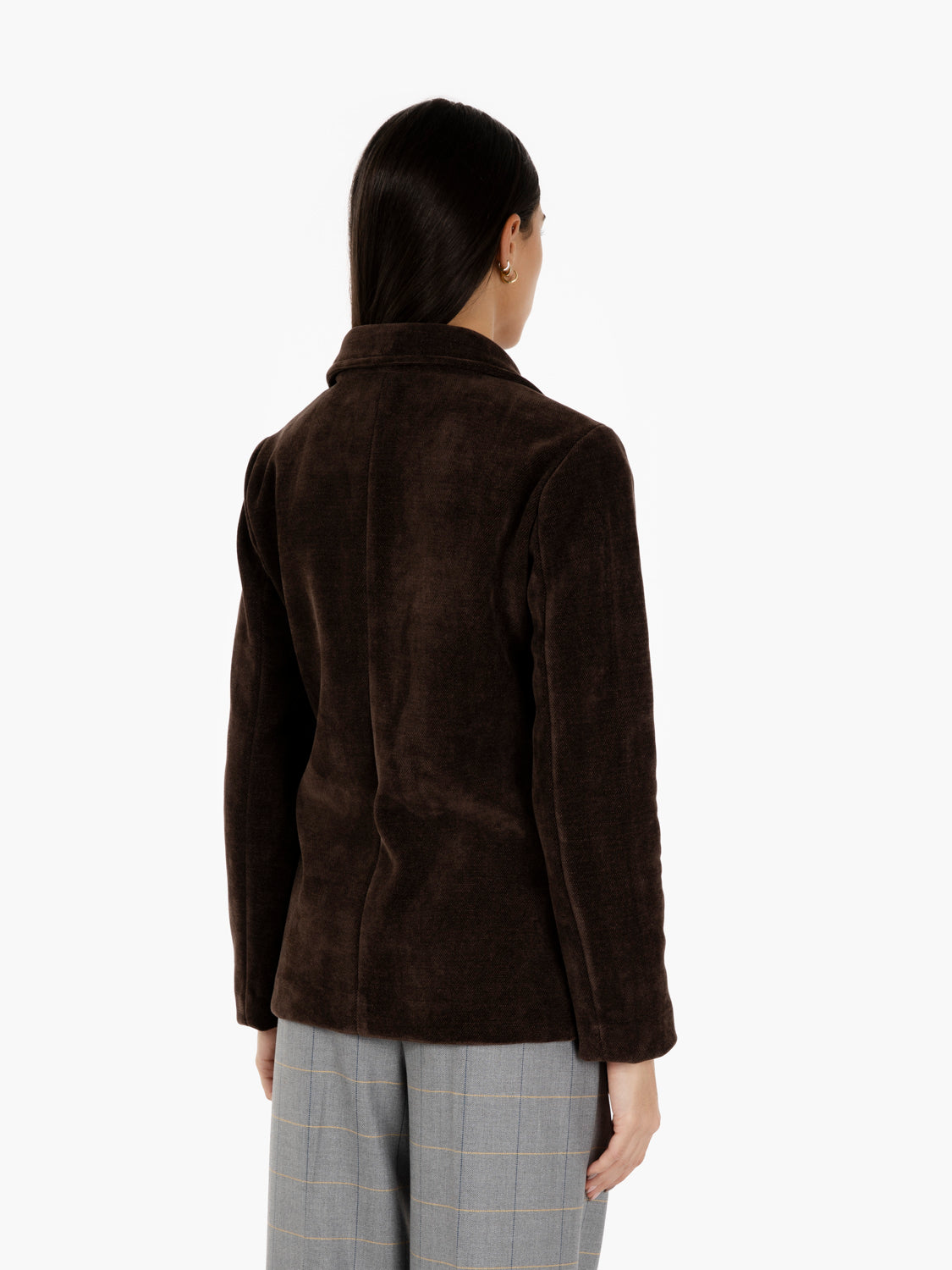 Blazer doppiopetto velluto cioccolato