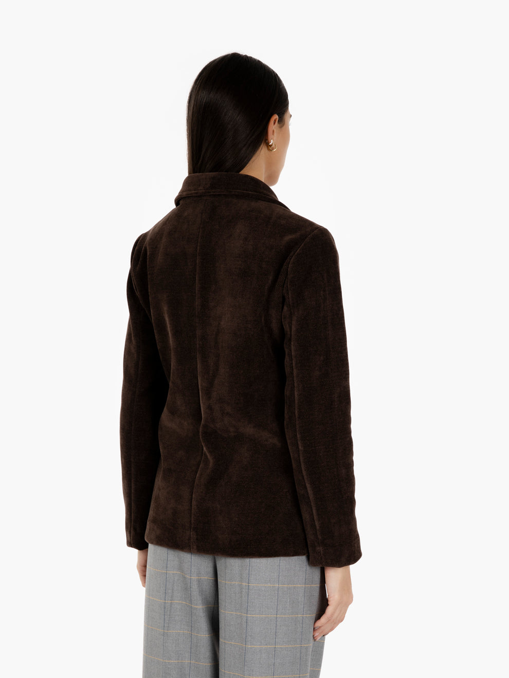 Blazer doppiopetto velluto cioccolato