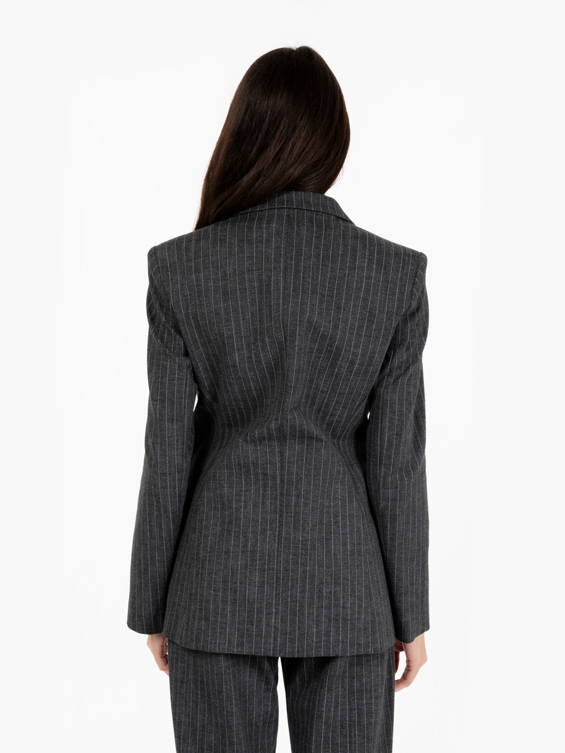 Blazer gessato doppiopetto grigio